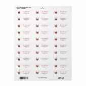 Kerstminimalistische rendier retouradreslabels etiket (Full Sheet)