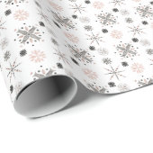 Kerstminimalistische Waterverf roze en grijs Cadeaupapier (Rol Hoek)