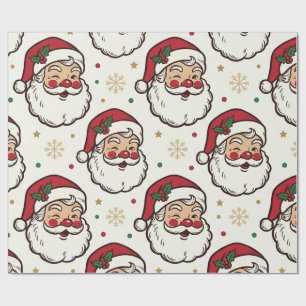Kerstminkader met vintage Sint-gezicht Cadeaupapier