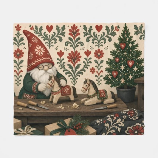 Kerstminkwikkelpapier van rendieren fleece deken (Voorkant (Horizontaal))