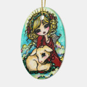 Kerstmirakel Angel Art van Hannah Lynn Keramisch Ornament (Links)