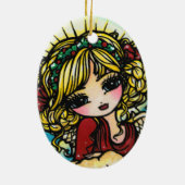 Kerstmirakel Angel Art van Hannah Lynn Keramisch Ornament (Achterkant)