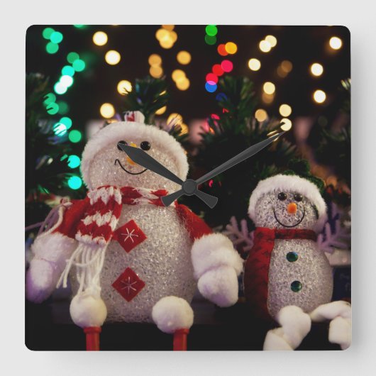 Kerstmis 035 vierkante klok (Voorkant)