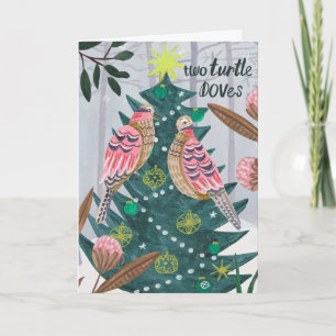 Kerstmis 12 dagen van Kerstmis Twee schildpad duiv Kaart