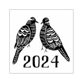 Kerstmis 12 dagen van Kerstmis Twee schildpad duiv Rubberstempel (Afrduk)