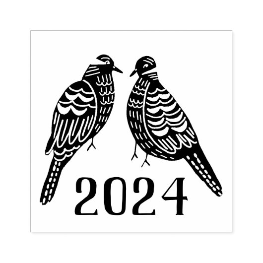 Kerstmis 12 dagen van Kerstmis Twee schildpad duiv Rubberstempel (Afrduk)