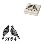 Kerstmis 12 dagen van Kerstmis Twee schildpad duiv Rubberstempel (Gestempeld)