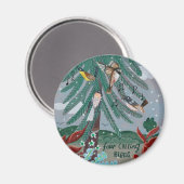 Kerstmis 12 dagen van Kerstmis Vier Oproepende Vog Magneet (Voorkant / Achterkant)