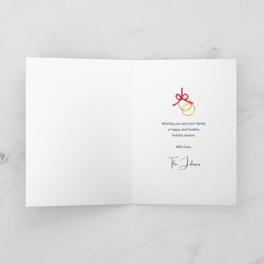 Kerstmis 12 dagen van Kerstmis Vijf Gouden Ringen Kaart (Binnen)