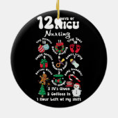 Kerstmis 12 dagen van NICU eenheid verpleegkunde G Keramisch Ornament (Achterkant)