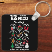 Kerstmis 12 dagen van NICU eenheid verpleegkunde G Sleutelhanger (Achterkant)
