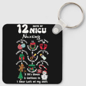 Kerstmis 12 dagen van NICU eenheid verpleegkunde G Sleutelhanger (Achterkant)
