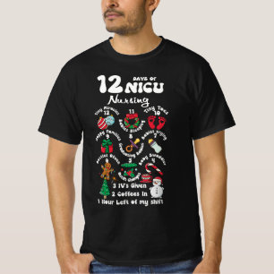Kerstmis 12 dagen van NICU eenheid verpleegkunde G T-shirt