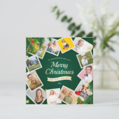 Kerstmis 12 Foto Collage Holiday Card Feestdagenkaart (Staand voorkant)