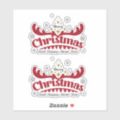 Kerstmis 12 sticker (Vel)