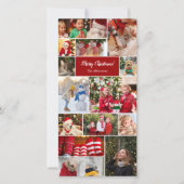 Kerstmis 14 Foto Collage Rood Digitaal E-mail Feestdagenkaart (Voorkant)