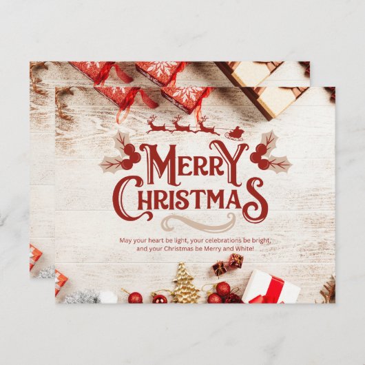 Kerstmis 15 feestdagenkaart (Voorkant / Achterkant)