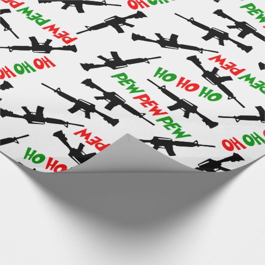 Kerstmis, 15 jaar HO HO HO PEW PEW Cadeaupapier (Hoek)