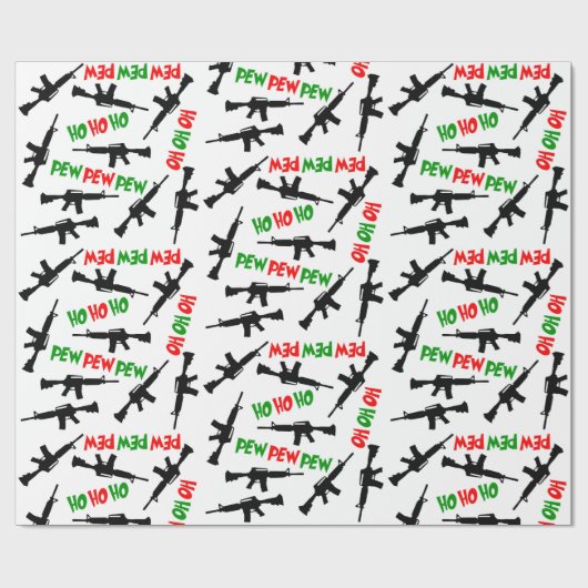 Kerstmis, 15 jaar HO HO HO PEW PEW Cadeaupapier (Vlak)