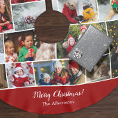 Kerstmis 16 Fotocollage met familienaam Rood Kerstboom Rok