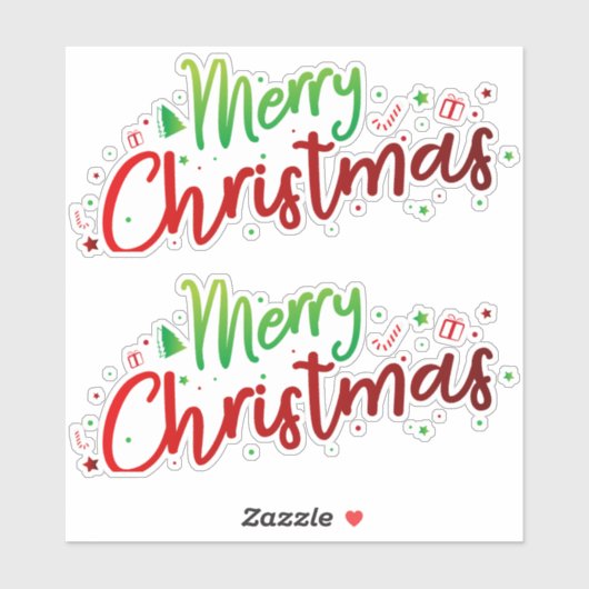 Kerstmis 16 sticker (Vel)