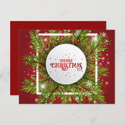 Kerstmis 17 feestdagenkaart (Voorkant / Achterkant)