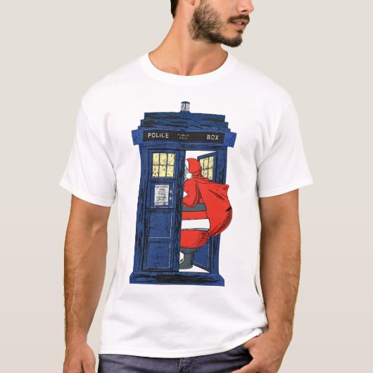 Kerstmis 1822 - Santa Visit Blue Police Box 1 T-shirt (Voorkant)