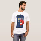 Kerstmis 1822 - Santa Visit Blue Police Box 1 T-shirt (Voorkant volledig)