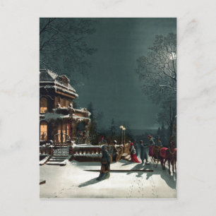 Kerstmis 1880 feestdagenkaart