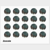 Kerstmis 1880 ronde sticker (Vel)
