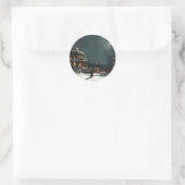 Kerstmis 1880 ronde sticker (Tas)