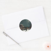 Kerstmis 1880 ronde sticker (Envelop)