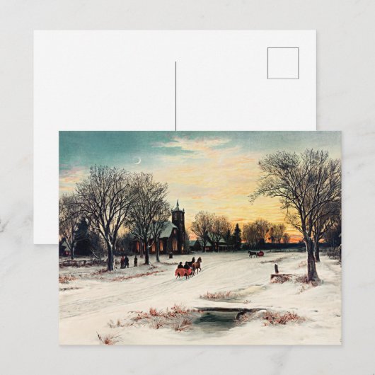 Kerstmis, 1889,  schilderij, briefkaart (Voorkant / Achterkant)