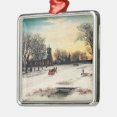 Kerstmis, 1889,  schilderij, metalen ornament (Links)