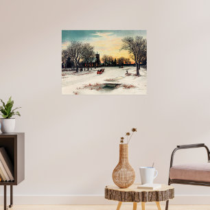 Kerstmis, 1889,  schilderij, poster