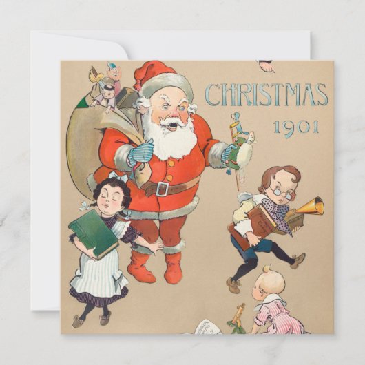 Kerstmis 1901 kerstkaartje kaart (Voorkant)