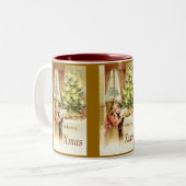 Kerstmis 1902 Tweekleurige Koffiemok (Voorkant links)