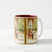 Kerstmis 1902 Tweekleurige Koffiemok (Voorkant rechts)