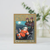 Kerstmis, 1904, vintage illustratie briefkaart (Staand voorkant)