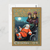 Kerstmis, 1904, vintage illustratie briefkaart (Voorkant / Achterkant)