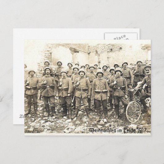 Kerstmis 1917 feestdagenkaart (Voorkant / Achterkant)