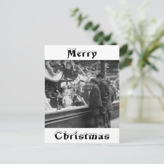 Kerstmis, 1920 feestdagenkaart (Staand voorkant)