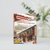 Kerstmis 1947 van de Spoorweg van New Haven Feestdagenkaart (Staand voorkant)