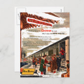 Kerstmis 1947 van de Spoorweg van New Haven Feestdagenkaart (Voorkant / Achterkant)