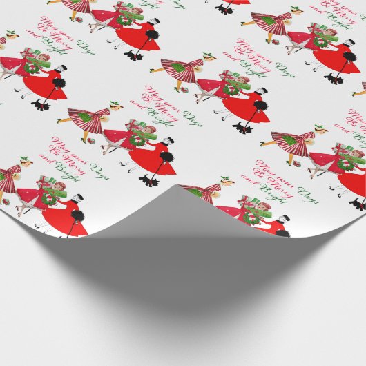 Kerstmis 1950 dames cadeaupapier (Hoek)