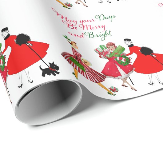 Kerstmis 1950 dames cadeaupapier (Rol Hoek)