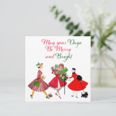 Kerstmis 1950  dames kaart (Staand voorkant)