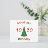 Kerstmis 1950 feestdagenkaart (Staand voorkant)