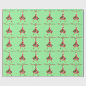 Kerstmis 1950 Vintage Dame Cadeaupapier (Vlak)