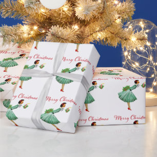 Kerstmis 1950 Vintage Dame Cadeaupapier